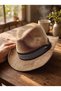 Women's Internally Adjustable Nubuck Cowboy Hat Trilby Hat - 8