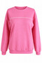 O-Neck 3 Threaded Stripes Pink Women's Sweatshirt 27Kdt1000015