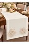 Lotus Lace Detailed Table Runner – Stylish Decorative Runner – Unbleached Off-White 40 X 160