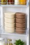 8-Piece Mini Storage Container Set 400 ml with Lid Cream Mocha Nuts Breakfast Container - 3