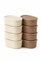 8-Piece Mini Storage Container Set 400 ml with Lid Cream Mocha Nuts Breakfast Container - 4