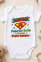 Uncle-Themed 100% Cotton Baby Bodysuit Uncle's Cape Hero Who Misses His Home Printed Short Sleeve