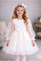 Fairy Long Tulle Sleeve Girls' Princess Fluffy Tutu Dress with Plain Stretchy Lycra Tutu