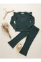 Girls' Fall Cotton Crochet Blouse and Pants Set 3-8 Years - 3