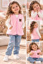 Girl's Plush Vest – Pink Knitted Vest with Teddy Bear Detail - 2