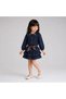 Girl's Floral Denim Shirt and Denim Skirt with Scarf Detail Two-Piece Set - 2