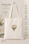 Canvas Tote Shoulder Bag Women's Daily Handbag Suitable for A4 Size Handmade Natural Fabric Large Tote Bag