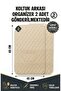 Fiat Bravo Compatible 2-Piece Cream D Leather Cream Stitched In-Car Seat Organizer - 4