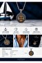 Minimal Design Stainless Steel Sailor Anchor Necklace with Gold Detail - 2