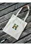Canvas Tote Shoulder Bag Women's Daily Bag Suitable for A4 Size Handmade Natural Fabric Large Tote Bag Name Printed, Letter Printed Bag - 2