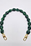 Acrylic Bag Handle Knitted Handmade Bag Handle Hobby Accessory Beaded - Emerald Green Gold Clip