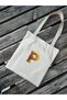 Canvas Tote Shoulder Bag Women's Daily Bag Suitable for A4 Size Handmade Natural Fabric Large Tote Bag Name Printed, Letter Printed Bag - 2