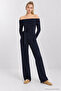 Open Shoulder Tie-Up Modal Suit Lby0105 Dark Blue