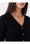 Alita City Farkıyla Lcw Everyday Black Knitwear Plain Short Women's Cardigan - 3