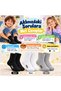 Children's Sports Socks Set of 6 Black White Gray Fine Stitched Scented Washable Soft Flexible Daily Socks Set - 4