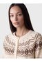 Alita City Lcw Everyday Ecru Knitwear Patterned Short Women's Cardigan with a Difference - 3
