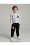 Boy's Winter 3 Thread Non-Padded Printed Top and Bottom Tracksuit Set for Ages 6-7-8-9-10