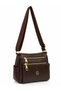 Sargın Women's Faux Leather Multi-Compartment Gold Zipper Daily Use Crossbody Bag - 2