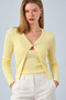 Women's Yellow Cardigan with Accessory Detail - Athlete Knitwear Set