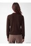 Alita City Lcw Modest Brown Knitwear Plain Women's Cardigan with a Difference - 4