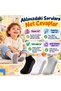 Children's Non-Slip Sole Booties Socks Set of 6 Black White Gray Soft Flexible Scented Daily Socks Comfortable - 5
