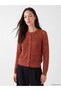 Alita City Lcw Everyday Orange Knitwear Openwork Short Women's Cardigan with a Difference
