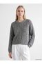 Alita City Lcw Vision Navy Blue Knitwear Openwork Women's Cardigan