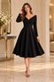Women's Long Sleeve Double Breasted Collared Pleated Midi Dress - 6