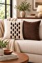 Melodi Punch Embroidered 2-Piece Throw Pillow Cover Set |   Zippered 42X42 cm |   Modern Sofa Throw Pillow with Pattern, Decorative