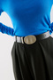 Metal Round Plate Belt Black - 3