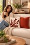 Punch Embroidered 2-Piece Throw Pillow Cover Set |   Zippered 42X42 cm |   Modern Sofa Throw Pillow, Branch Pattern, Decorative - 2