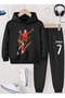 Ronaldo Printed Boys' Tracksuit, 3-Yarn Shardooned Fabric