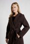 6637 Lined Belted Checked Women's Coat - 3