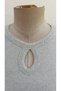 Women's Long Sleeve Round Neck Camisole Blouse with Stone Detail and Drop Detail - 7