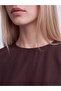 Alita City Lcw Vision Brown Plain Oval Neck Three Quarter Sleeve Women's Blouse - 3