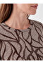 Alita City Lcw with a Difference Grace Beige Combed Cotton Patterned Oval Neck Long Sleeve Women's Blouse - 3