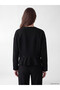 Two Mt Shop Quality Lcw Modest Black Plain Oval Neck Long Sleeve Women's Blouse - 4