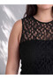 Alita City with a Difference, Lcw Curve Black Lace Patterned Oval Neck Sleeveless Women's Blouse - 2