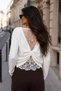 Women's Long Sleeve Sweater with Lace Detail on the Back