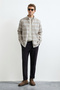 Marıno Men's Basic Shirt Regular Fit Ecru