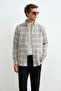 Marıno Men's Basic Shirt Regular Fit Ecru - 3