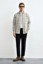 Marıno Men's Basic Shirt Regular Fit Ecru - 5