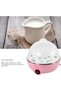Biki Electric Egg Steamer - Multi-functional Rapid Cooker (Pink) | جهاز بخار البيض الكهربائي بطبقتين - 5