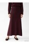 Alita City Lcw Modest Burgundy Knitwear Plain Long Women's Skirt with a Difference - 2