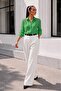 Women's Long Sleeve Stoned Linen Shirt - 4