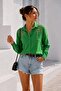 Women's Long Sleeve Stoned Linen Shirt - 7