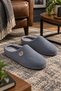 Toren Men's Gray Velvet Textured Soundproof Sole Lightweight and Comfortable Daily Home Slippers - 5
