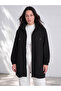 Two Mt Shop Quality Lcw Curve Black Plain Loose & Baggy Women's Sweatshirt Tunic
