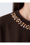 Ozmarka New Season Brown Soft Touch Stone Oversize Women's Sweatshirt Tunic - 3