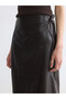 Gencc Quality with Lcw Studio Brown Faux Leather Straight Midi Women's Skirt - 4